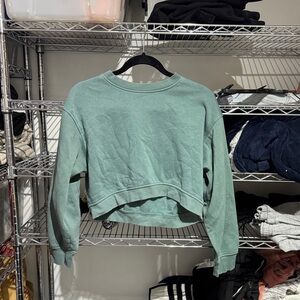 Zara Green Cropped Sweatshirt